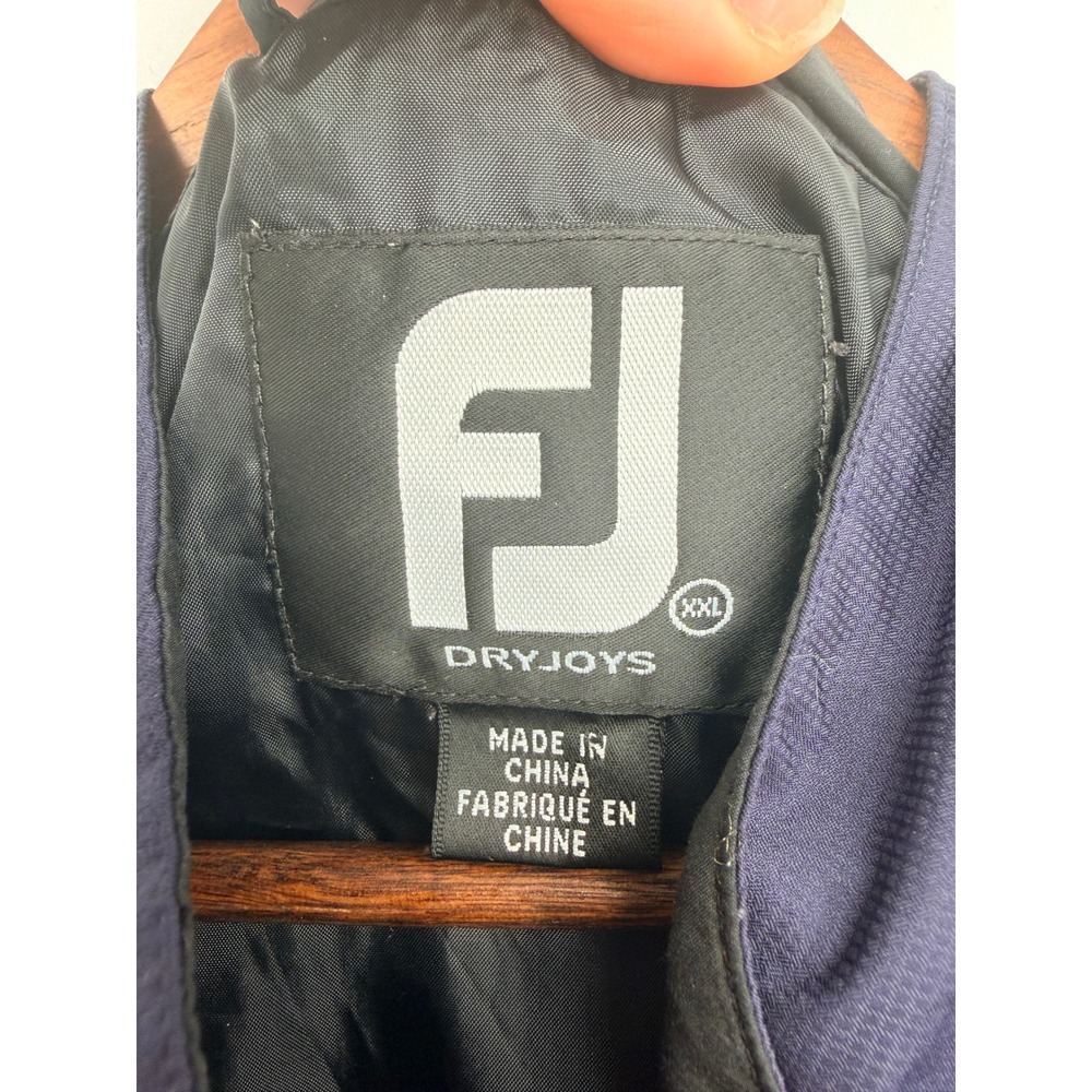 FootJoy DryJoys Windshirt Mens XXL Navy Blue Short Sleeve Golf Pullover - Picture 3 of 8